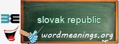 WordMeaning blackboard for slovak republic